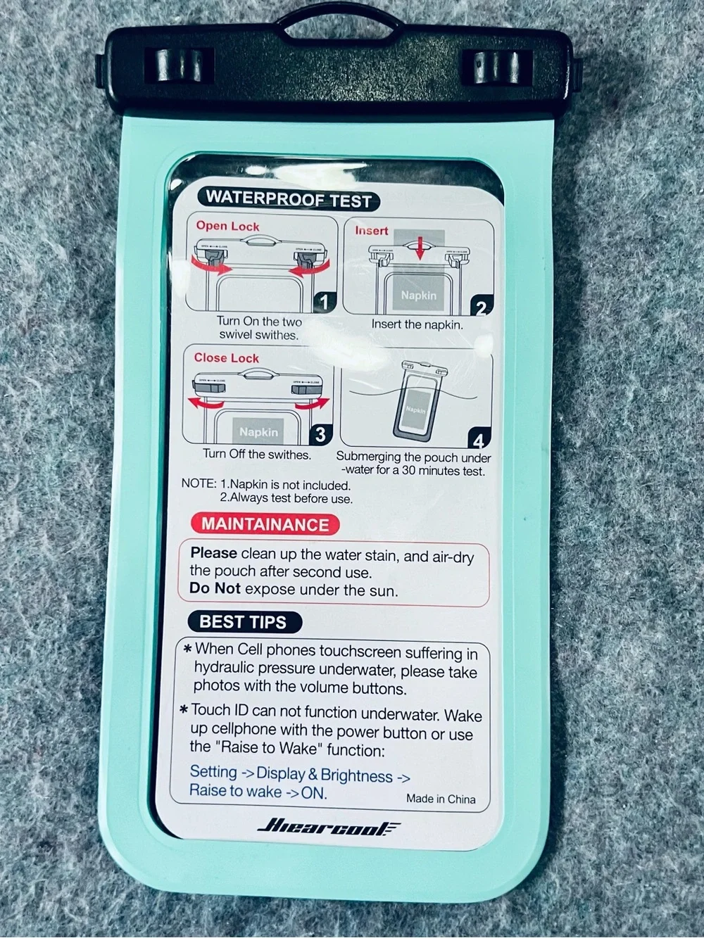 Hearcool Women Waterproof Phone Pouch in Mint Blue - Picture 2 of 2
